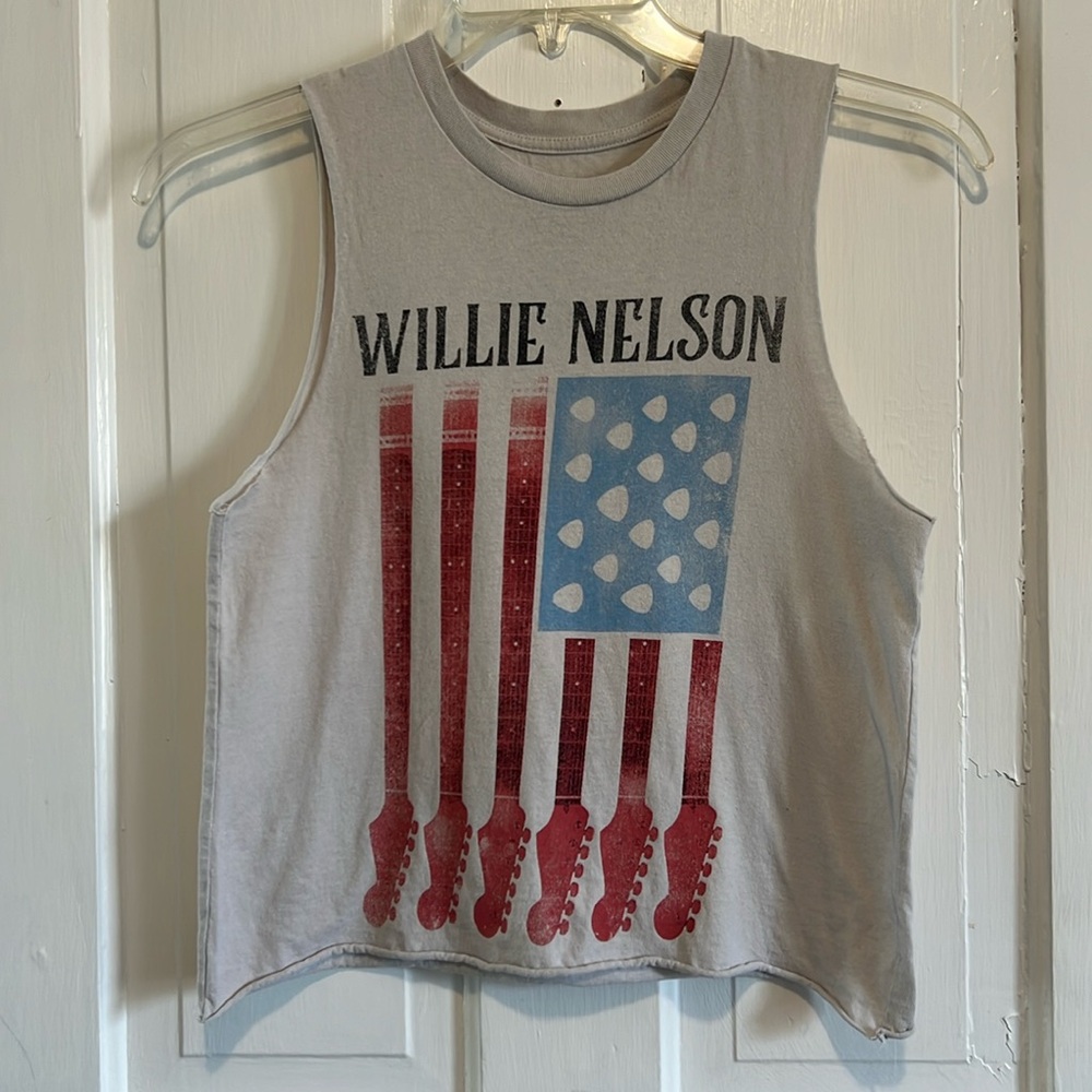 Willie Nelson sleeveless cropped tank top